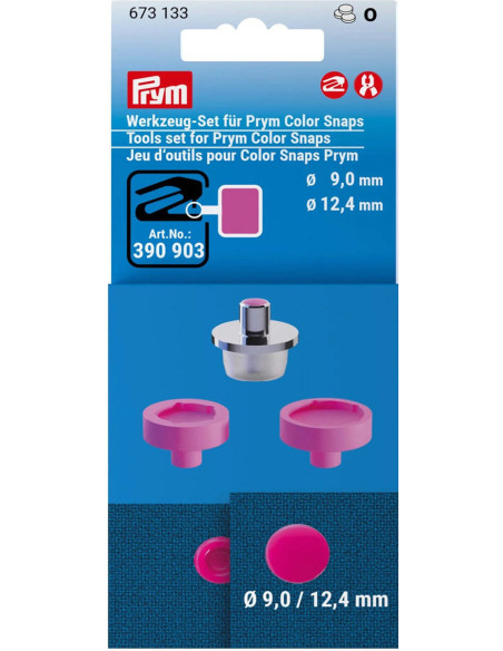 Jeu d´outils pour pose de pressions Color Snaps 9 et 12,4 mm