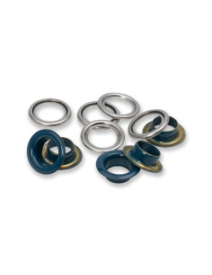 Boite de 15 oeillets avec rondelles 11 mm - Marine