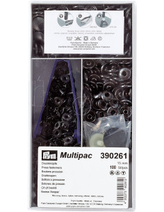 Multipac de 100 boutons pression Anorak - Bruni 15 mm