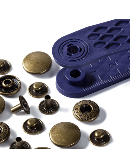 Multipac de 100 boutons pression Anorak - Laiton 15 mm