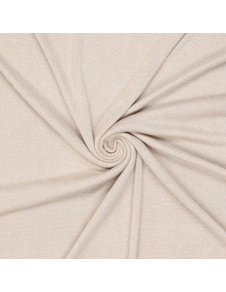 Tissu maille lurex - Naturel