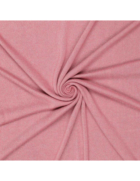 Tissu maille lurex - Rose