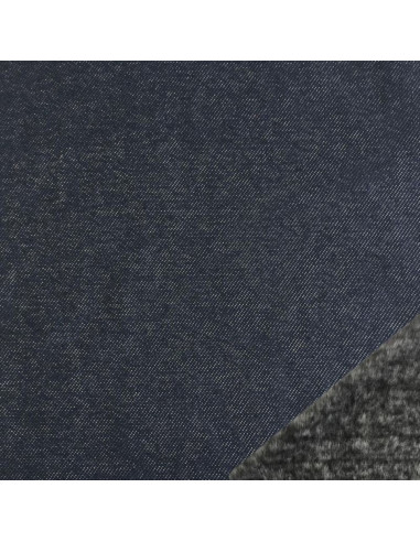 Tissu jegging molleton polaire - Bleu denim