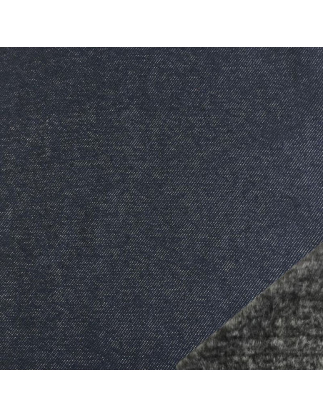 Tissu jegging molleton polaire - Bleu denim