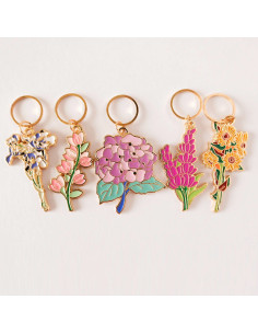 Lot de 5 anneaux marqueurs de maille - Fleurs de printemps 2