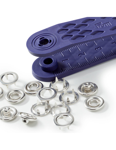 Multipac de 200 boutons pression Jersey - Argent 10mm
