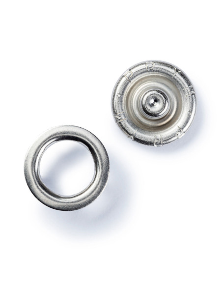 Multipac de 200 boutons pression Jersey - Argent 10mm