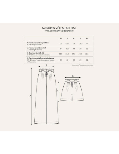 Patron LE pantalon short - Atelier Brunette