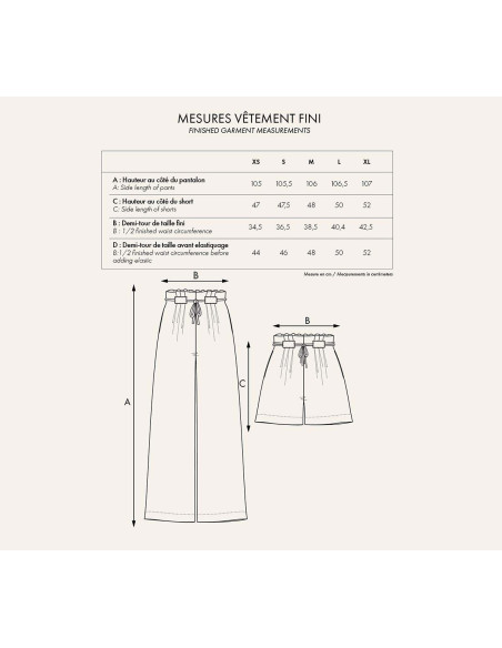 Patron LE pantalon short - Atelier Brunette