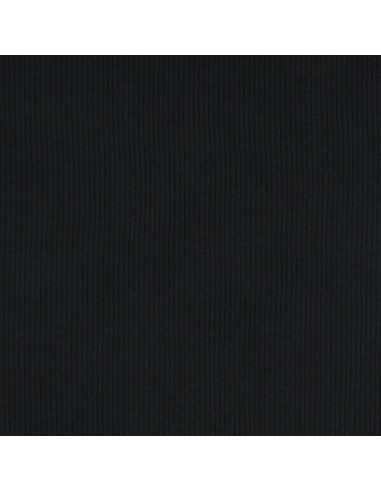 Tissu jersey coton côtelé - Noir