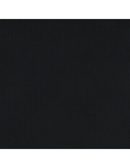 Tissu jersey coton côtelé - Noir