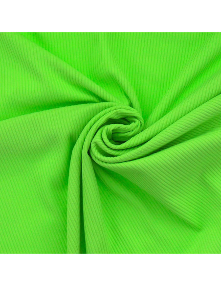 Tissu jersey coton côtelé - Vert pomme