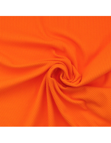 Tissu jersey coton côtelé - Orange