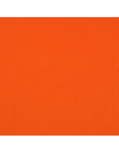 Tissu jersey coton côtelé - Orange