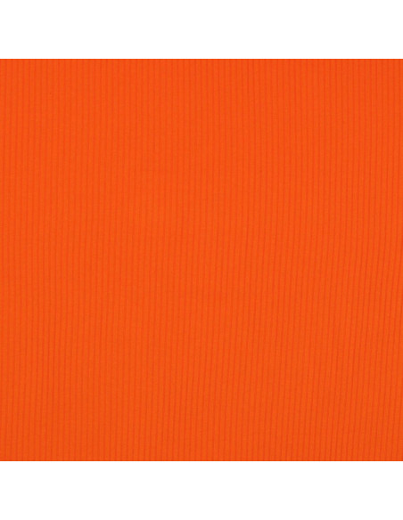 Tissu jersey coton côtelé - Orange