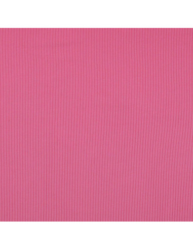 Tissu jersey coton côtelé - Rose
