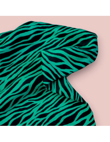 Tissu twill viscose - Zébra Vert