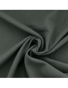 Tissu lange double gaze - Gris foncé
