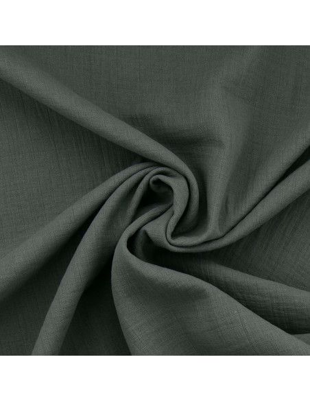 Tissu lange double gaze - Gris foncé