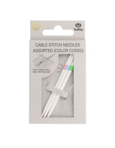 Set de 3 aiguilles torsades avec codes couleurs Tulip