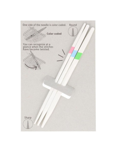 Set de 3 aiguilles torsades avec codes couleurs Tulip