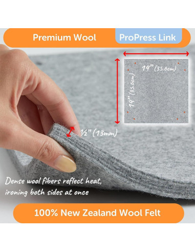 Tapis de repassage en laine évolutif 35 cm x 35 cm Pro Press Link Oliso