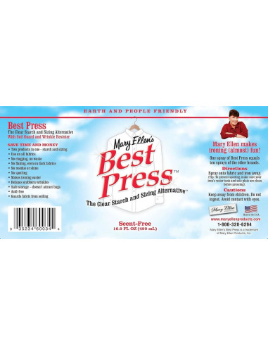 Flacon pulvérisateur pour faciliter le repassage Mary Ellen´s Best Press - Sans Parfum