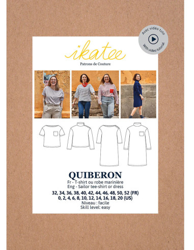 Patron de t-shirt ou robe marinière Quiberon - Ikatee