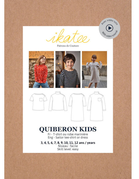 Patron de t-shirt ou robe marinière Quiberon Kids - Ikatee