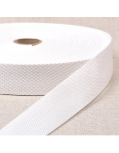 Sangle polyester aspect coton - Blanc