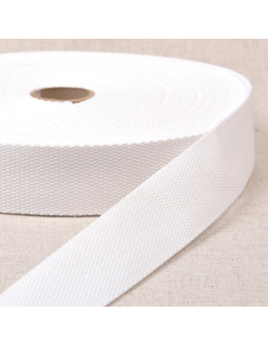 Sangle polyester aspect coton - Blanc