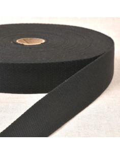 Sangle polyester aspect coton - Noir