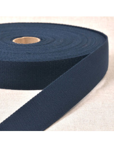 Sangle polyester aspect coton - Bleu marine