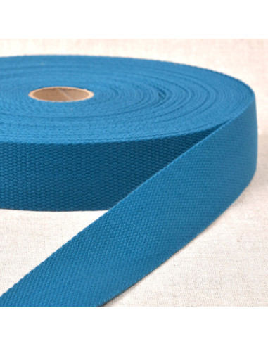 Sangle polyester aspect coton - Bleu canard