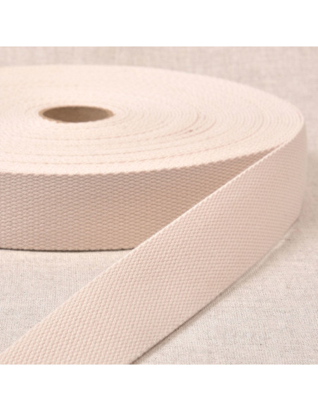 Sangle polyester aspect coton - Écru
