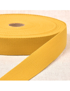 Sangle polyester aspect coton - Jaune