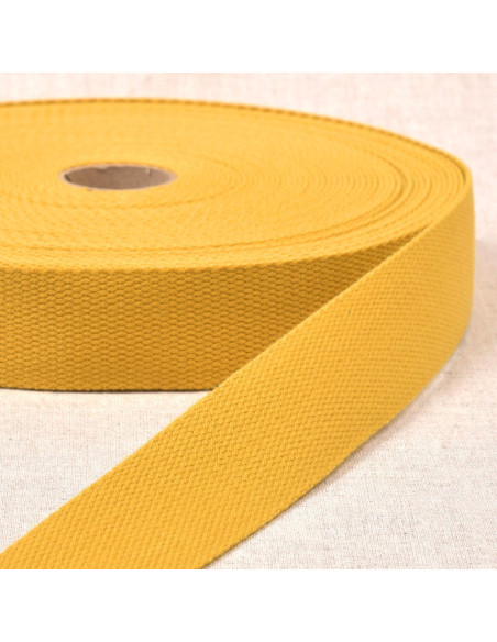 Sangle polyester aspect coton - Jaune