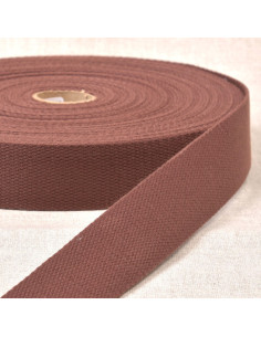 Sangle polyester aspect coton - Marron foncé