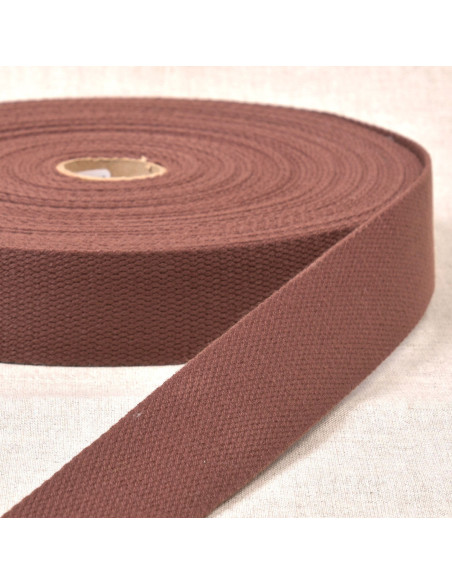 Sangle polyester aspect coton - Marron foncé