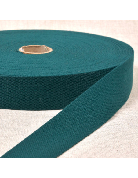 Sangle polyester aspect coton - Vert bouteille