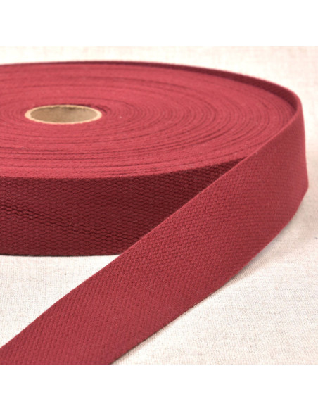 Sangle polyester aspect coton - Rouge Bourgogne