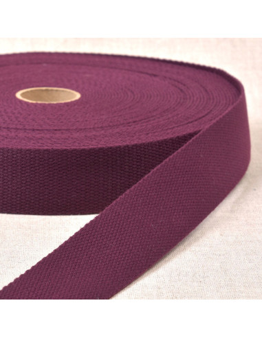 Sangle polyester aspect coton - Prune
