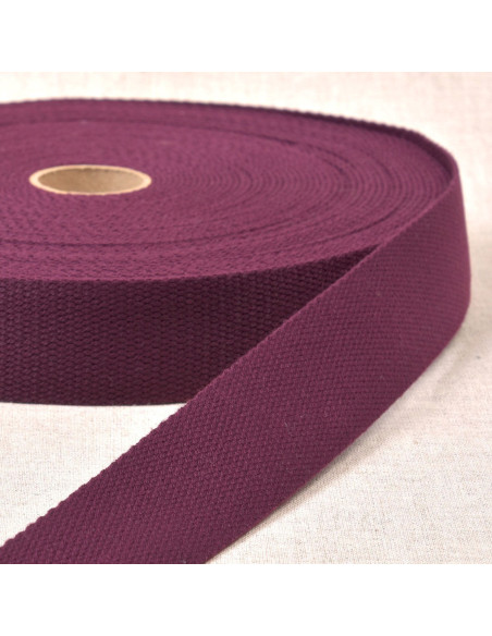 Sangle polyester aspect coton - Prune