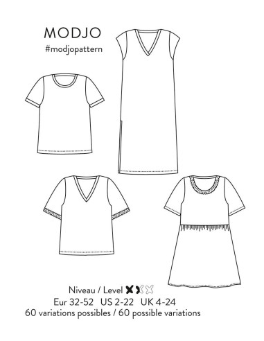 Patron de T-shirt et robe Modjo - Atelier Scämmit