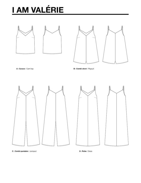 Patron de combi-pantalon et robe Valérie - I am patterns