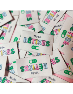 Lot de 6 étiquettes tissées - Bêtises