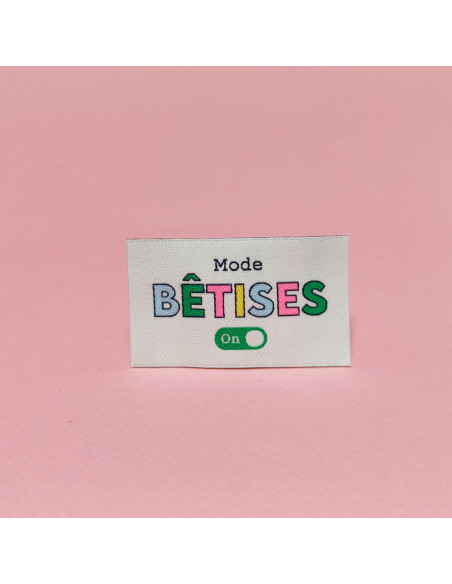 Lot de 6 étiquettes tissées - Bêtises