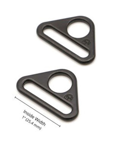 Set de 2 anneaux triangulaires passant 25 mm noir 2