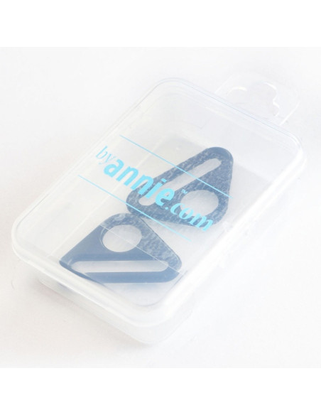 Set de 2 anneaux triangulaires passant 25 mm noir