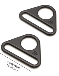 Set de 2 anneaux triangulaires passant 38 mm noir 2
